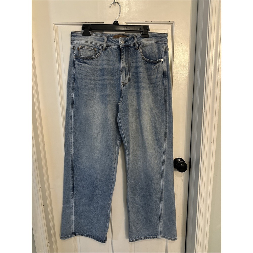 JUDY BLUE WILHEMINA HIGH WAIST RIGID MAGIC STRAIGHT JEANS BAGGY SZ 13/31 Md Blue
